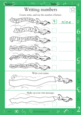 Writing Numbers (0-20) - Math Practice Worksheet (Grade 1