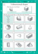 Naming 3-Dimensional Shapes II - Math Practice Worksheet (Grade 2