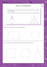Line of Symmetry - Math Practice Worksheet (Grade 5) - TeacherVision.com