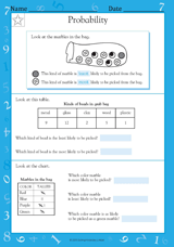 probability math practice worksheet grade 3 teachervisioncom