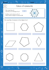 Lines of Symmetry I - Math Practice Worksheet (Grade 4) - TeacherVision.com