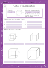Cubes of Small Numbers - Math Practice Worksheet (Grade 5