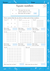 Square Numbers - Math Practice Worksheet (Grade 3) - TeacherVision.com