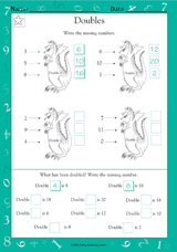 doubling numbers math practice worksheet grade 2 teachervisioncom