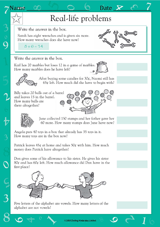 Real-Life Word Problems II - Math Practice Worksheet (Grade 2