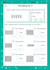Dividing by 5 - Math Practice Worksheet (Grade 2) - TeacherVision.com