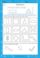 Lines of Symmetry II - Math Practice Worksheet (Grade 3