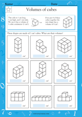 Volumes of Cubes - Math Practice Worksheet (Grade 3) - TeacherVision.com