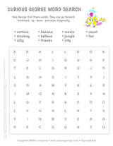 curious george word search 2 printable pre k 3rd grade