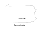 Pennsylvania State Map with Capital Printable (Pre-K - 12th Grade ...