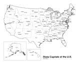 U.S. Map with State Capitals - Geography Printable (Pre-K - 12th Grade