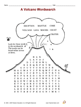 A Volcano Wordsearch Printable (1st - 3rd Grade) - TeacherVision.com