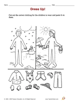 Dress Up! Printable (K) - TeacherVision.com