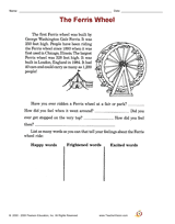 Inventions: The Ferris Wheel Printable (2nd-3rd Grade) - TeacherVision.com