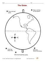 The Globe Printable (2nd - 3rd Grade) - TeacherVision.com