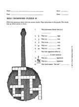 Music Mini Crossword Puzzle #3 Printable (3rd - 9th Grade ...