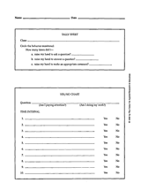 Tally Sheet and Yes/No Chart - Behavior Management Printable (4th-9th ...