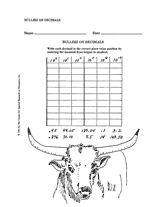 bullish on decimals place value worksheet 3rd 6th grade