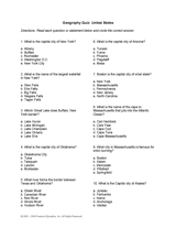 Geography Quiz: United States (Printable, Grades 2-4 ...