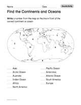 geography  1st third  (Geography Grade) worksheets TeacherVision.com grade and for 8th Printable,  Oceans