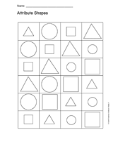 Attribute Shapes Printable (1st - 5th Grade) - TeacherVision.com