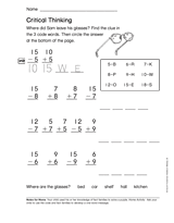 using addition and subtraction critical thinking gr 2 printable