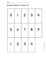 Number Cards (0-9 and 1-4) Printable (1st - 5th Grade) - TeacherVision.com