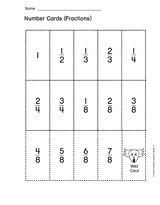 Number Cards (Fractions) Printable (1st - 5th Grade) - TeacherVision.com