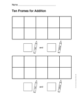 Ten Frames for Addition Graphic Organizer (K - 2nd Grade ...