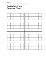 Double Ten-frame Recording Sheet Graphic Organizer (k - 2nd Grade 