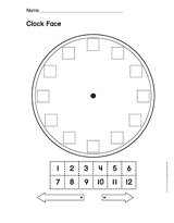 Clock Face, Gr. K-1 Printable (K - 1st Grade) - TeacherVision.com