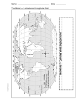 Latitude and Longitude Map - Geography Printable (3rd-8th Grade ...