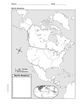 Map of North America - Geography Printable (3rd-8th Grade