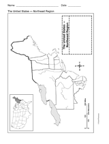 Map of Northeast United States - Geography Printable (1st-8th Grade ...