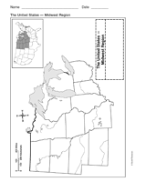 Blank Map Midwest States