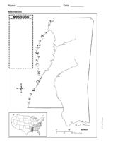 Map of Mississippi Printable (1st - 8th Grade) - TeacherVision.com Map of Mississippi Printable (1st - 8th Grade) - TeacherVision.com