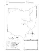 Map of Ohio Printable (1st - 8th Grade) - TeacherVision.com