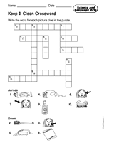 crossword clean hygiene arts word language keep science printable students puzzle grade 2nd clue write each