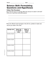 Science Skill: Formulating Questions and Hypotheses Printable (3rd ...