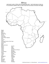 Africa Physical Map Worksheet Answer Key